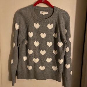 Gray Heart Pattern Sweater